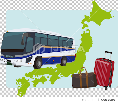 日本地図とバス旅行 日本地図とバス旅行 119965509