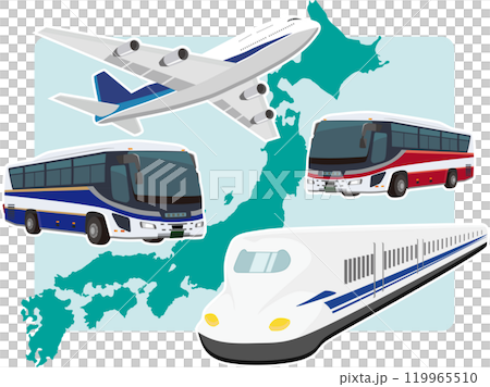 日本地図と乗り物 日本地図と乗り物 119965510