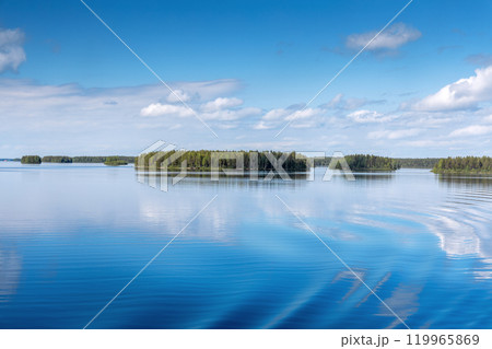 blue lake with cloudy sky, nature series 119965869