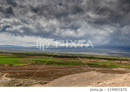 Khor Virap monastery in front of mount Ararat. Ararat mountain. beautiful landscape 119965878
