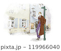 美しい街並みを歩く女性 119966040