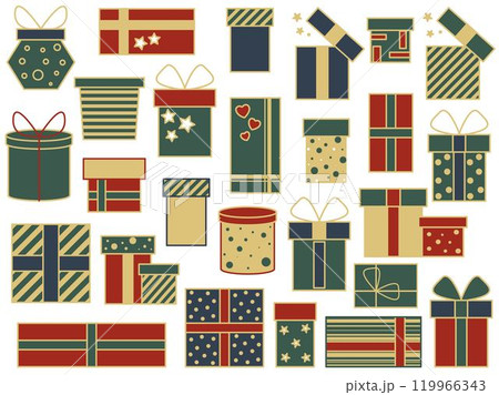 Gifts boxes set vector graphics, clip art 119966343
