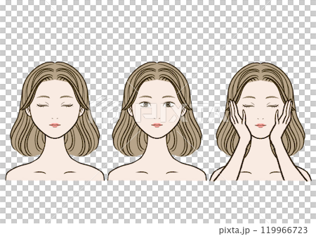 美麗的皮膚女人臉集 美麗的皮膚女人臉集 119966723