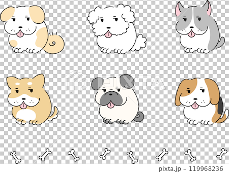 かわいい子犬のイラストセット かわいい子犬のイラストセット 119968236