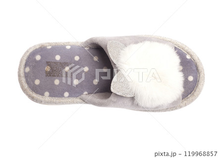 Children's soft home slippers isolated on white 119968857