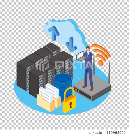 Male office worker in the data systems department Male office worker in the data systems department 119968962