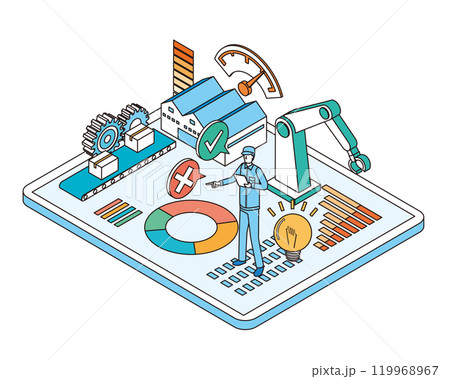 製造管理のイメージイラスト 製造管理のイメージイラスト 119968967