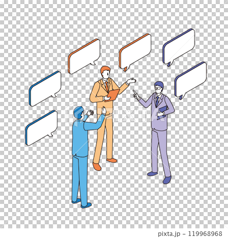 商人討論和交換意見 119968968