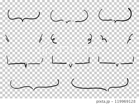 Simple line handwritten speech bubble set 119969128