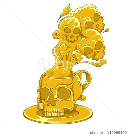 Skull Shaped Tea Cup With Toxic Death Smoke Skull Shaped Tea Cup With Toxic Death Smoke 119969509