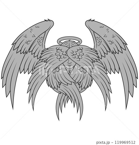 Christian angel with six wings 119969512