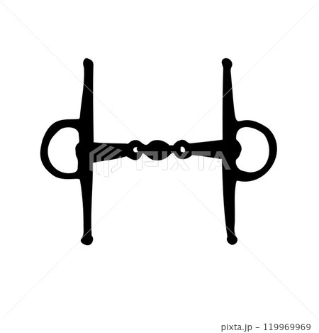Vector hand drawn horse equestrian bit silhouette 119969969