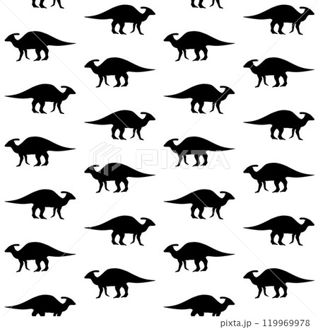 Vector seamless pattern of dinosaur silhouette 119969978
