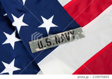 US Navy Branch Tape on national USA flag 119970805