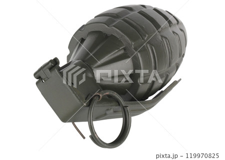Fragmentation hand grenade isolated on white Fragmentation hand grenade isolated on white 119970825