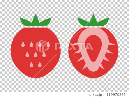 Strawberry front and cross section icon illustration 119970855