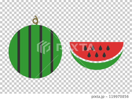 Watermelon front and cross section icon illustration 119970856