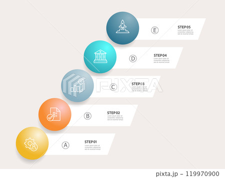infographics timeline business workflow report background with business icon 5 steps for presentation infographics timeline business workflow report background with business icon 5 steps for presentation 119970900
