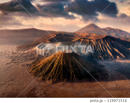 Majestic active volcano Mount Bromo in Bromo Tengger Semeru National Park at Indonesia Majestic active volcano Mount Bromo in Bromo Tengger Semeru National Park at Indonesia 119971518