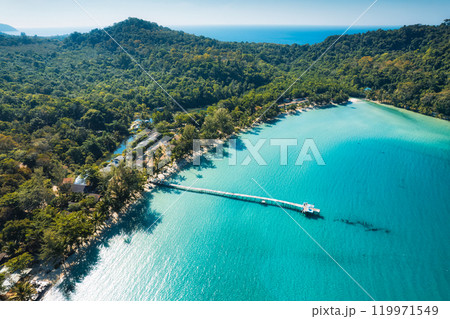 Beautiful Koh Kood island with tropical sea and resort on the beach Beautiful Koh Kood island with tropical sea and resort on the beach 119971549