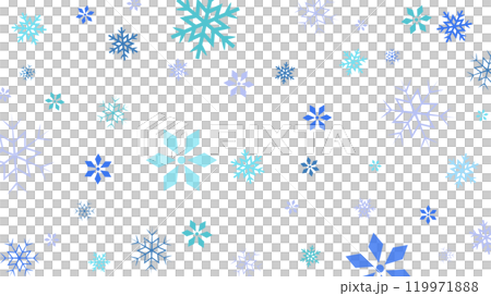 藍色雪花向量白色背景插畫素材【橫式】 119971888