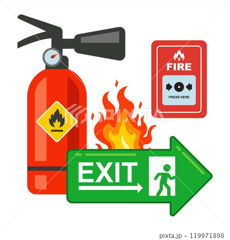 collage fire safety. fire protection. 119971898