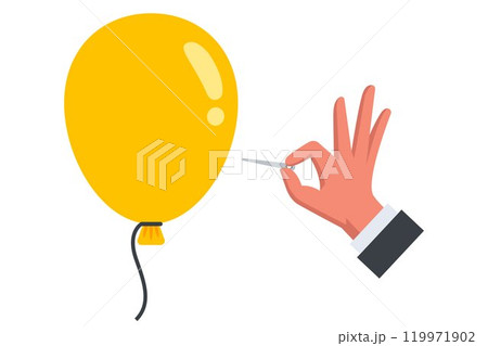 pop a balloon with a sharp needle. pop a balloon with a sharp needle. 119971902