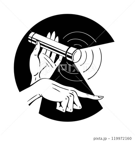 Hands with a flashlight 119972160