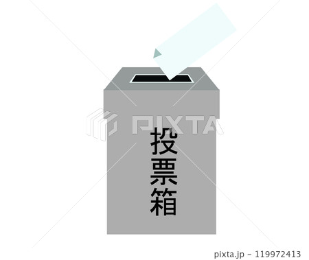 投票箱と投票用紙。ベクターイラスト	 119972413