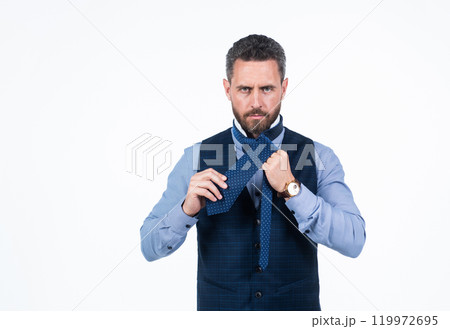 handsome man businessman tie necktie isolated on white, fashion handsome man businessman tie necktie isolated on white, fashion 119972695