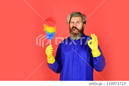 all ia ok. Gender inequality start from household. businessman maid PP duster. service worker use ppduster. Hygiene and housekeeping. ready to bring house in order and clean room carefully 119973719