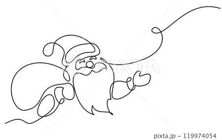 Santa Claus with a Bag of Gifts. Happy New Year and Merry Christmas decoration. Santa Claus with a Bag of Gifts. Happy New Year and Merry Christmas decoration. 119974054