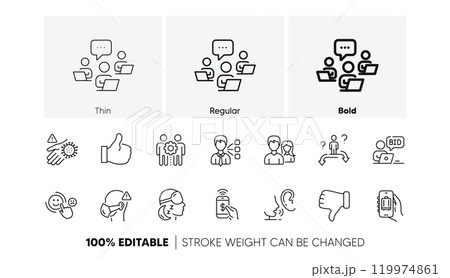 Baggage app, Teamwork and Third party line icons. Pack of Wash hand, Customer satisfaction, Like icon. Medical mask, Employees teamwork, Business choice pictogram. Dislike hand, Couple. Vector Baggage app, Teamwork and Third party line icons. Pack of Wash hand, Customer satisfaction, Like icon. Medical mask, Employees teamwork, Business choice pictogram. Dislike hand, Couple. Vector 119974861