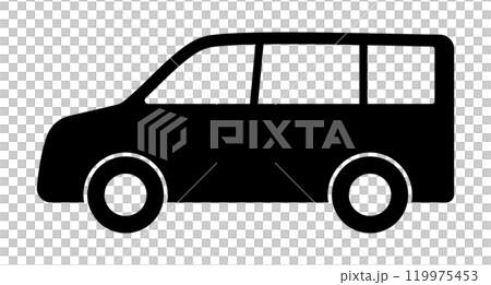 小型貨車剪影圖標 小型貨車剪影圖標 119975453