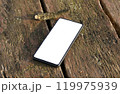 Mobile mockup on old wood 119975939