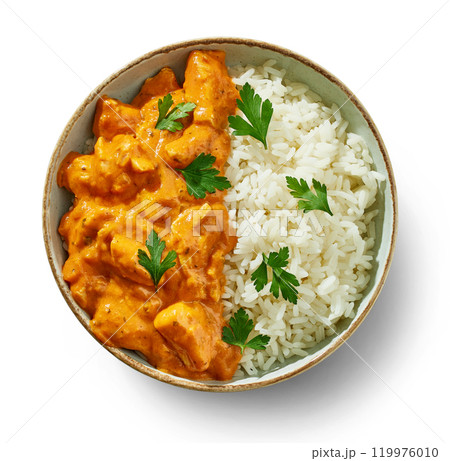 bowl of Chicken Tikka Masala with Rice 119976010