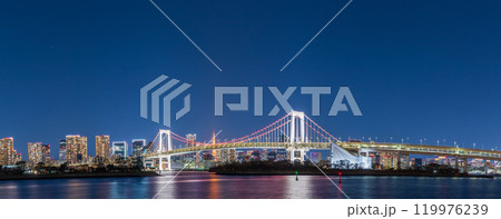 「東京都」お台場から望む東京都市景観 夜景 「東京都」お台場から望む東京都市景観 夜景 119976239