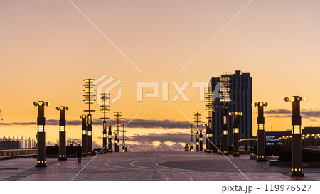 「東京都」黄昏の有明・夢の大橋 夕景 「東京都」黄昏の有明・夢の大橋 夕景 119976527