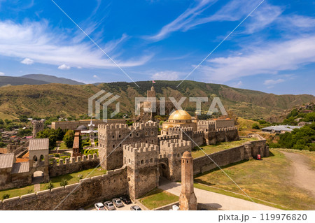 Aerial view of The Rabati Castle is a medieval castle complex in Akhaltsikhe, Georgia. Aerial view of The Rabati Castle is a medieval castle complex in Akhaltsikhe, Georgia. 119976820