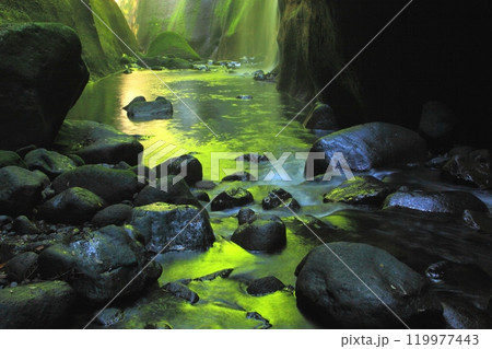 光さす由布川渓谷(由布市・別府市) 光さす由布川渓谷(由布市・別府市) 119977443