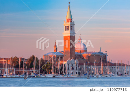 San Giorgio Maggiore and Venetian Lagoon at sunrise, Venice, Italy San Giorgio Maggiore and Venetian Lagoon at sunrise, Venice, Italy 119977718
