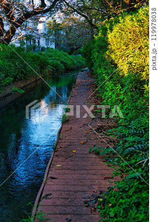 二ヶ領用水と宿河原堰取水口の風景 二ヶ領用水と宿河原堰取水口の風景 119978038