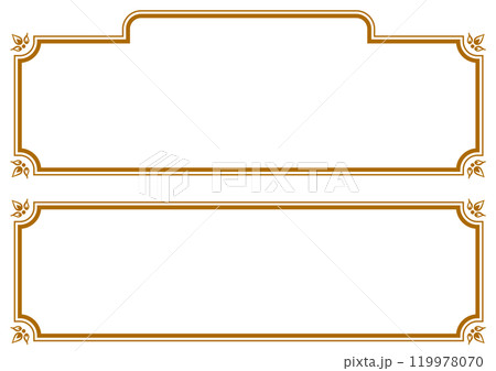アジア風のタイトルフレームセット。ベクターデータ。 アジア風のタイトルフレームセット。ベクターデータ。 119978070