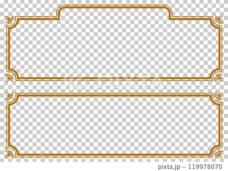 アジア風のタイトルフレームセット。ベクターデータ。 アジア風のタイトルフレームセット。ベクターデータ。 119978070