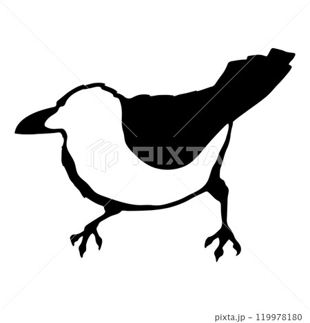 Bird Raven Crow Black Silhouette for Icon. 119978180