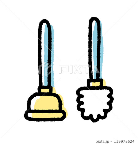 シンプルな掃除道具のアイコン 119978624