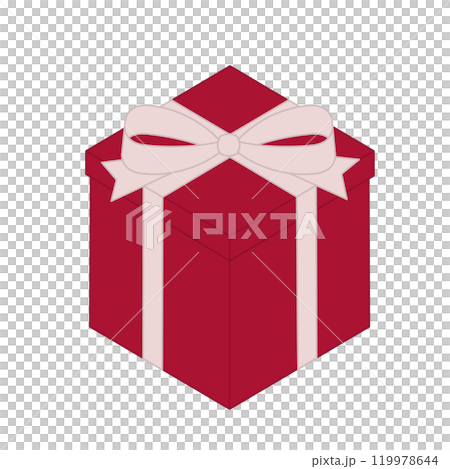 A gift box with a pink ribbon A gift box with a pink ribbon 119978644
