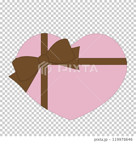 Heart-shaped Pleasant with Brown Ribbon Heart-shaped Pleasant with Brown Ribbon 119978646