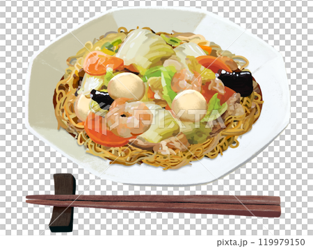 かた焼きそば（箸付き） 119979150