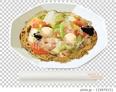 かた焼きそば（割り箸付き） 119979151